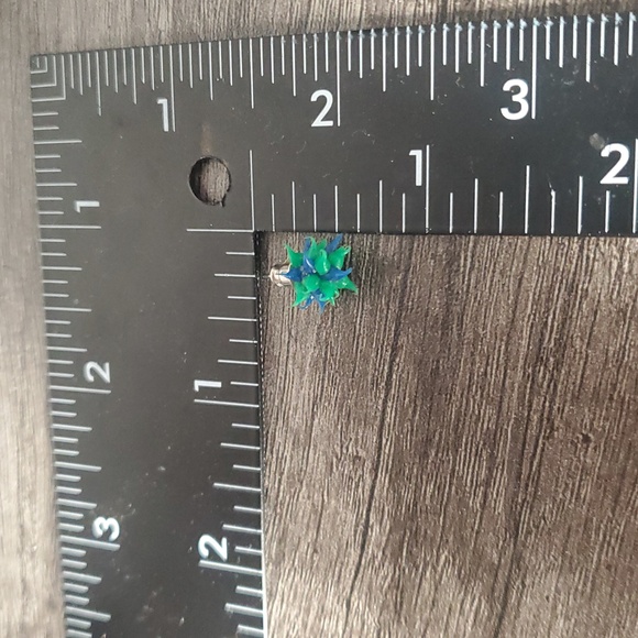 Blue and Green Spiky Punk Rock Earrings E250 Y2k